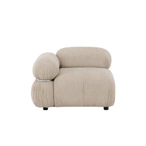 Mika sofa modułowa zakończenie lewe beżowe chrom.