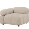 Mika sofa modułowa zakończenie lewe beżowe chrom.