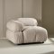 Mika sofa modułowa zakończenie lewe beżowe chrom.