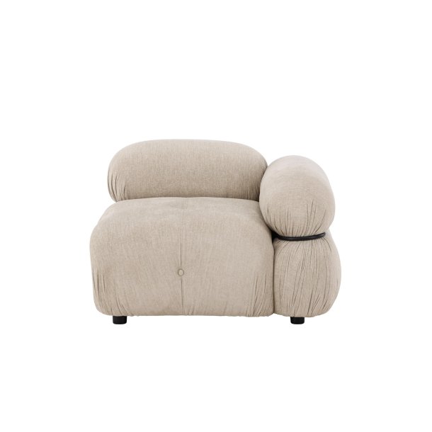 Mika sofa modułowa zakończenie prawe beżowe czarne.