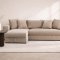 Bellman Schlafsofa 3-Sitzer-Chaiselongue Samt mit Stauraum beige.
