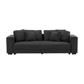 Bellman b�ddsoffa 3-sits 4 prydnadskuddar sammet gr�.