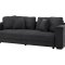 Bellman b�ddsoffa 3-sits 4 prydnadskuddar sammet gr�.