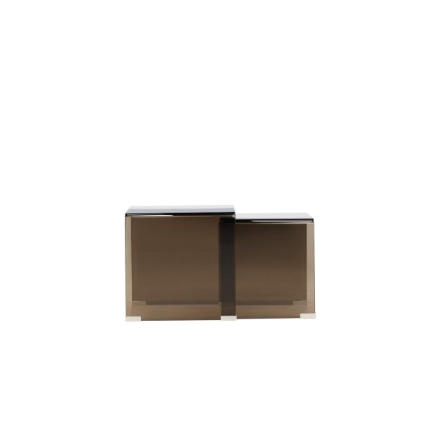 Telemark Satztische, 2 St�ck, Glas braun.