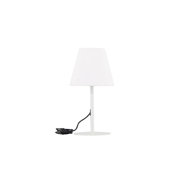Moris lampka stołowa na zewnątrz biała.