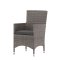 Malin Gartenstuhl mit Armlehnen inkl. Kissen, stapelbar grau.