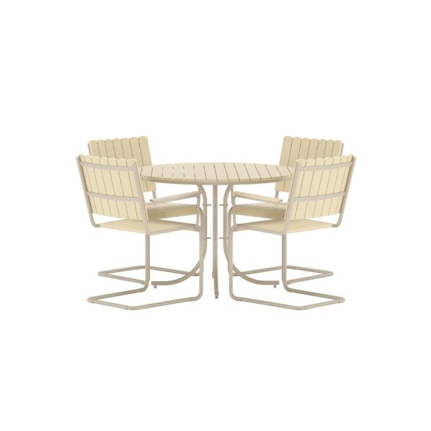 Holmsund set de jardin table 100x100cm 4 chaises beige.