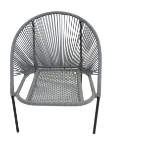 Lindos Loungestuhl inkl. Kissen, stapelbar schwarzgrau.