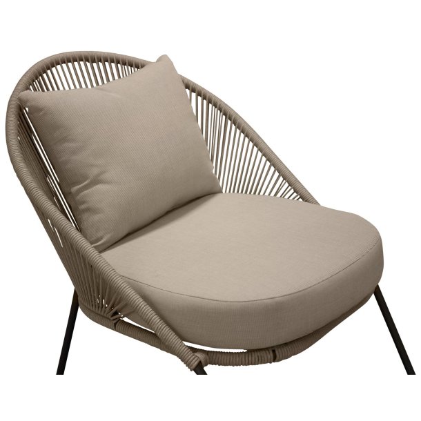 Lindos Leżak ogrodowy czarny.