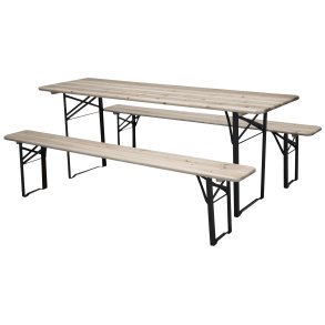 Guniess picnicbord inkl. b�nk sort,natur.