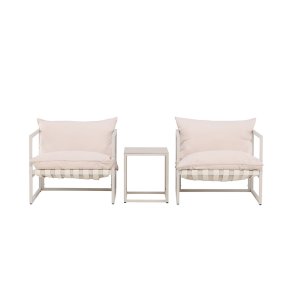 Messina hagesett 1 spisebord, 4 stoler beige.