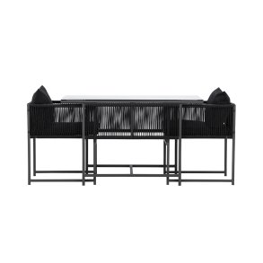 Noto cafset 1 matbord, 2 stolar svart.