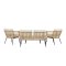 Ortigia loungeset 1 soffa, 2 stolar, 1 soffbord natur.