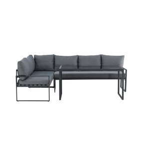 Zingaro Loungeset 1 Ecksofa, 1 Esstisch schwarz.