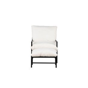 Corso Loungesessel mit Fußhocker schwarz.