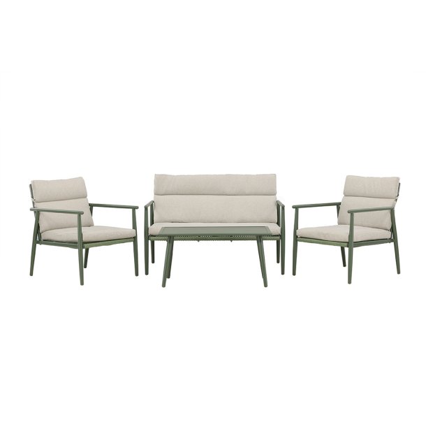 Mazzaro zestaw wypoczynkowy 1 sofa, 2 fotele, 1 stolik kawowy zielony.