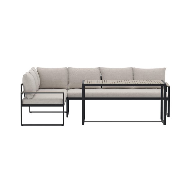 Ios Garten Lounge Ecksofa 3+2-Sitzer und Couchtisch Natur.