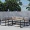 Ios Garten Lounge Ecksofa 3+2-Sitzer und Couchtisch Natur.