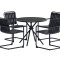 Chios hagesett bord 90x90cm 4 stoler svart.