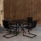 Chios hagesett bord 90x90cm 4 stoler svart.