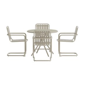 Chios hagesett bord 90x90cm 4 stoler beige.