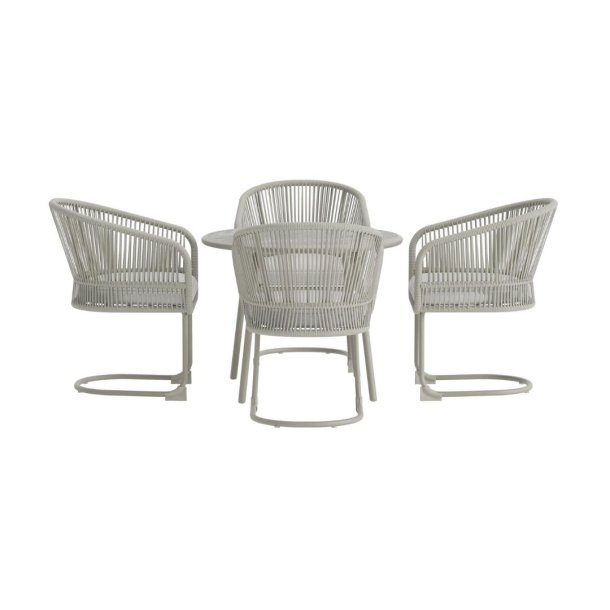 Tilos hagesett bord 90x90cm 4 stoler lysegr�.