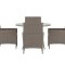 Lefkas set de jardin table 110x110cm 6 chaises brun.
