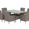 Lefkas set de jardin table 90x150cm 6 chaises brun.