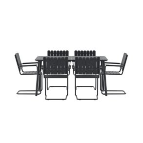 Holmsund set de jardin table 90x150cm 6 chaises noir.