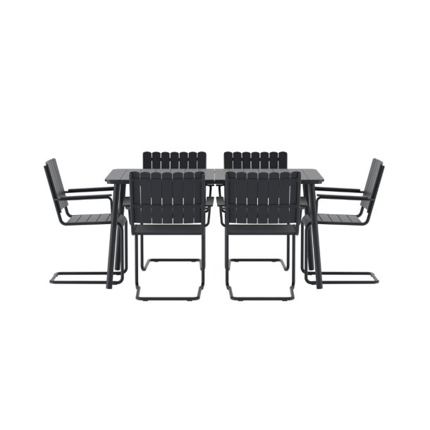 Holmsund set de jardin table 90x150cm 6 chaises noir.
