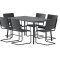 Holmsund set de jardin table 90x150cm 6 chaises noir.