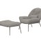 Cala fauteuil lounge avec repose-pieds beige.