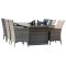 Padova zestaw ogrodowy stół 100x200cm szary, 6 krzesła Malin szary.