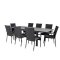 Levels haves�t bord 100x160/240cm og 8 stole Anna sort, gr�.