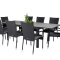 Levels haves�t bord 100x160/240cm og 8 stole Anna sort, gr�.