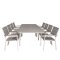 Levels Trdgrdset bord 100x160/240cm och 8 stole Levels vit, gr.