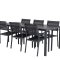 Break Gartenset Tisch 90x205cm schwarz, 6 Sthle Copacabana schwarz.