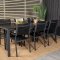 Break Gartenset Tisch 90x205cm schwarz, 6 Sthle Copacabana schwarz.