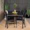 Break Gartenset Tisch 90x205cm schwarz, 6 Sthle Copacabana schwarz.
