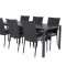 Break tr�dg�rd set bord 90x205cm svart, 6 stolar Anna svart.