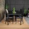 Break tr�dg�rd set bord 90x205cm svart, 6 stolar Anna svart.