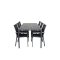 Break zestaw ogrodowy stół 90x205cm czarny, 6 krzeseł czarnych.