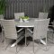 Parma Gartenset Tisch �140cm und 6 St�hle Anna grau.