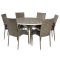 Parma Gartenset Tisch �140cm und 6 St�hle Anna grau.