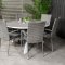 Parma Gartenset Tisch �140cm und 6 St�hle Anna grau.