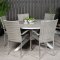 Parma Gartenset Tisch �140cm und 6 St�hle Anna grau.