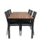 Bois Tr�dg�rdset bord 90x205cm och 6 stole Anna svart, natur.