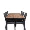 Bois Tr�dg�rdset bord 90x205cm och 6 stole Anna svart, natur.