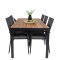 Bois Tr�dg�rdset bord 90x205cm och 6 stole Anna svart, natur.