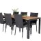 Bois Tr�dg�rdset bord 90x205cm och 6 stole Anna svart, natur.